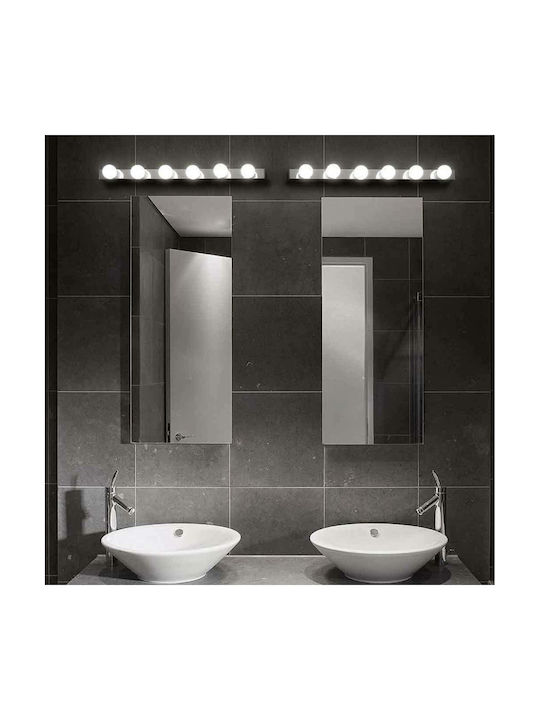 Ideal Lux Prive AP6 Μοντέρνο Φωτιστικό Τοίχου με Ντουί E14 Ασημί 60.5x8x4εκ.