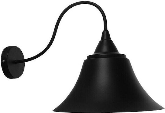 GloboStar Industrial Wall Lamp with E27 Socket Black 30x30cm