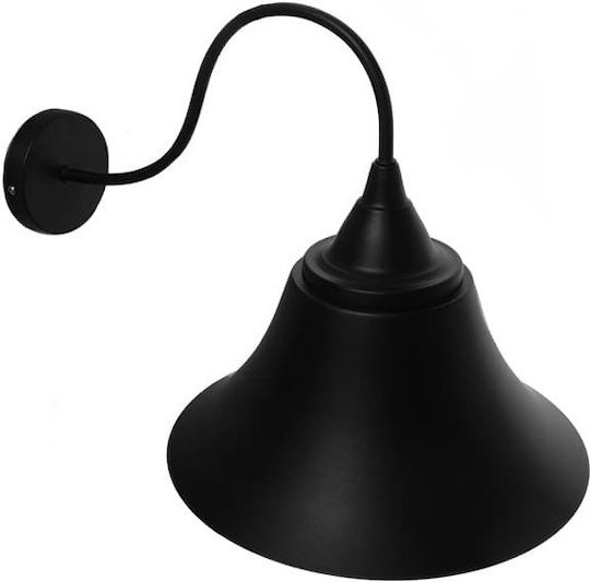 GloboStar Industrial Wall Lamp with E27 Socket Black 30x30cm