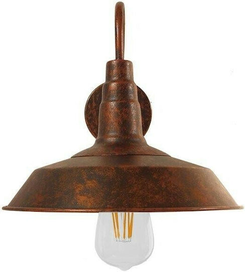 GloboStar Iron Rust Industrial Wall Lamp with E27 Socket Brown 26x32cm