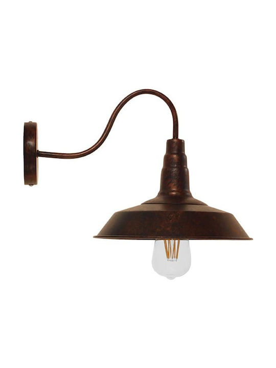 GloboStar Iron Rust Industrial Wall Lamp with E27 Socket Brown 26x32cm