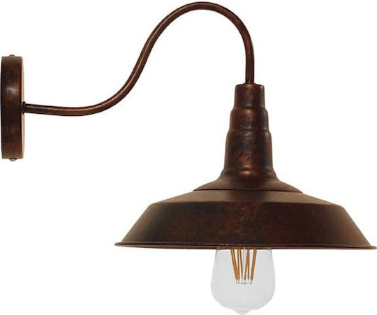 GloboStar Iron Rust Industrial Wall Lamp with E27 Socket Brown 26x32cm