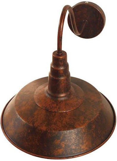 GloboStar Iron Rust Industrial Wall Lamp with E27 Socket Brown 26x32cm