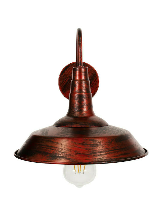 GloboStar Iron Rust Industrial Wall Lamp with E27 Socket Brown 26x32cm