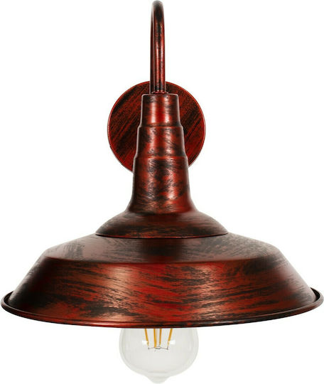 GloboStar Iron Rust Industrial Wall Lamp with E27 Socket Brown 26x32cm