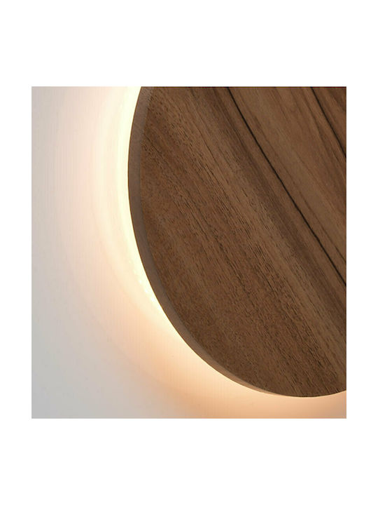 Aca Modern Wall Lamp with Integrated LED and Warm White Light Brown Width 14cm