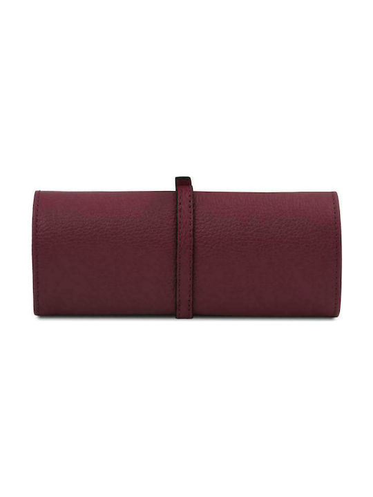 Tuscany Leather Burgundy Jewellery Box 21x6x7cm