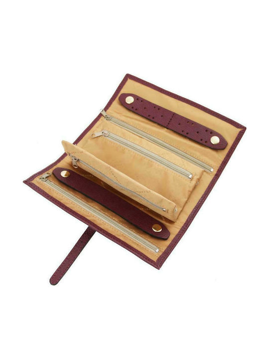 Tuscany Leather Burgundy Jewellery Box 21x6x7cm