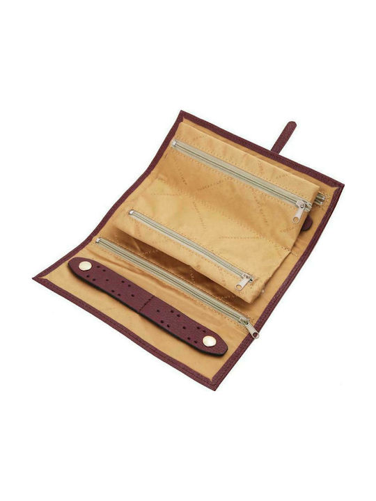 Tuscany Leather Burgundy Jewellery Box 21x6x7cm
