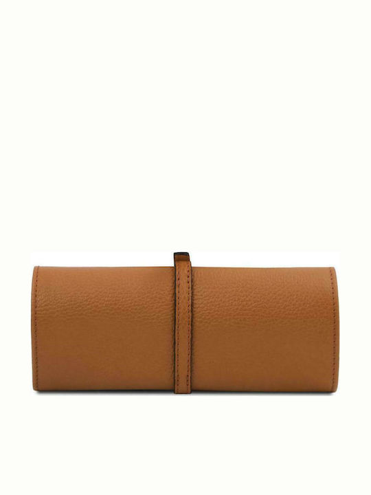 Tuscany Leather Travel Jewellery Box Cognac 21x6x7cm