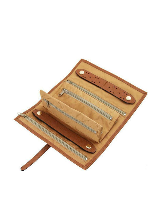 Tuscany Leather Travel Jewellery Box Cognac 21x6x7cm