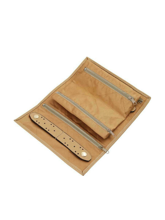 Tuscany Leather Кутия За Бижута Куфарче За Пътуване Бежова 21x6x7см