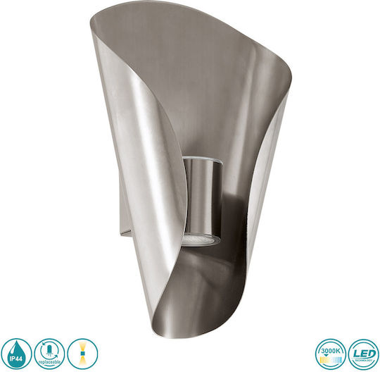Eglo Bosaro Modern Lamp Wall with Integrated LED and Warm White Light Silver 17x17cm