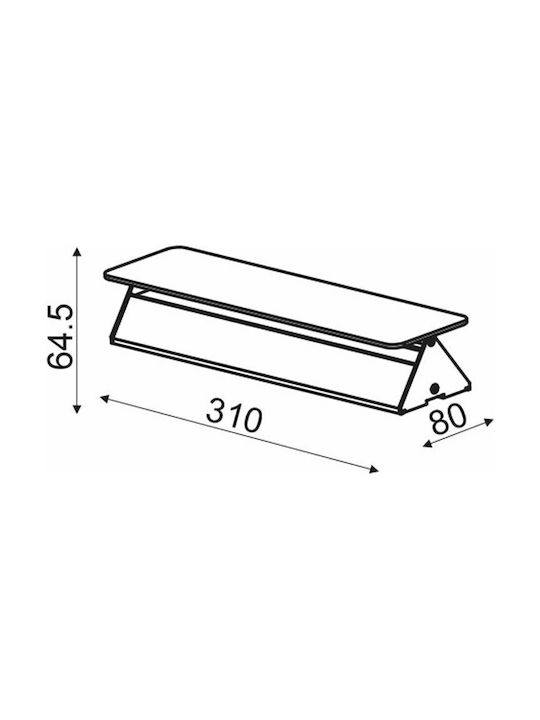 Aca Pyramid Modern Lumină de Perete cu LED Integrat și Lumină Alb Cald 31x8x5.5cm