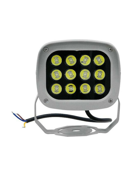 GloboStar Flood-Xena Outdoor Floor Lamp LED Wall Washer 12W with Cold White Light IP67 Silver