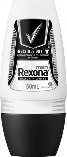 Rexona Men Invisible Dry Black & White 48h Anti-perspirant Αποσμητικό 48h σε Roll-On 50ml
