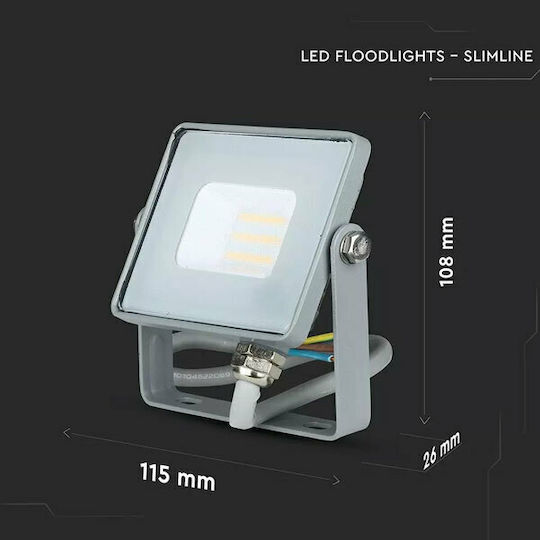 V-TAC Στεγανός Προβολέας LED 10W Ψυχρό Λευκό 6400K IP65