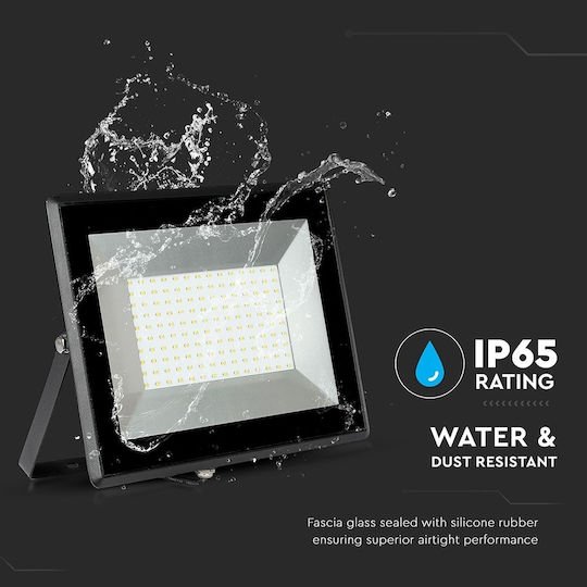 V-TAC Στεγανός Προβολέας LED 100W Ψυχρό Λευκό 6400K IP65