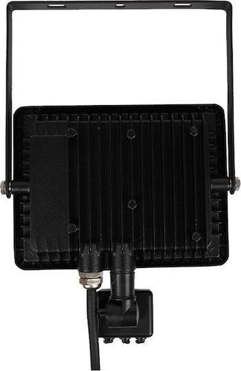 V-TAC Vt-30-s Στεγανός Προβολέας LED 30W Φυσικό Λευκό 4000K με Αισθητήρα Κίνησης IP65
