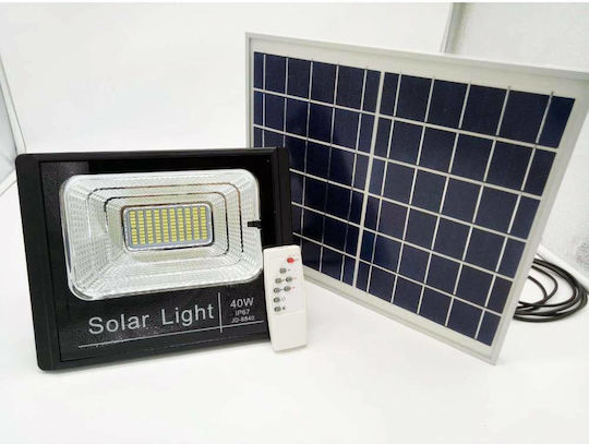Waterproof Solar LED Flood Light 40W Cold White 6500K with Remote Control IP67