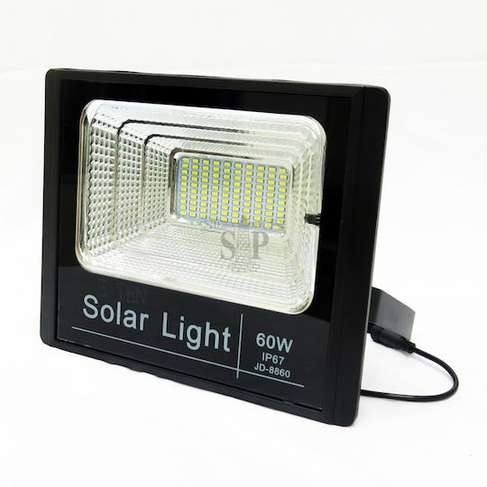 Waterproof Solar LED Floodlight 60W Cold White 6000K with Remote Control IP67