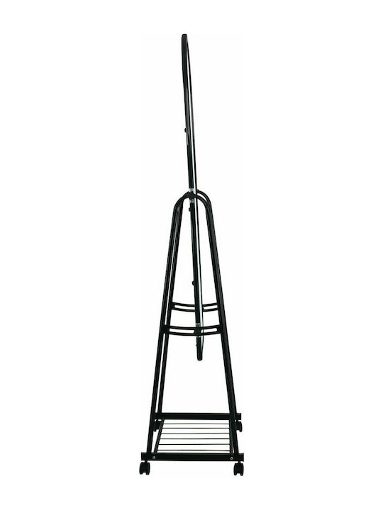 Woodwell Rolland Boden- oder Standspiegel mit Gewölbtem Schwarz Metallischem Rahmen 160x43cm