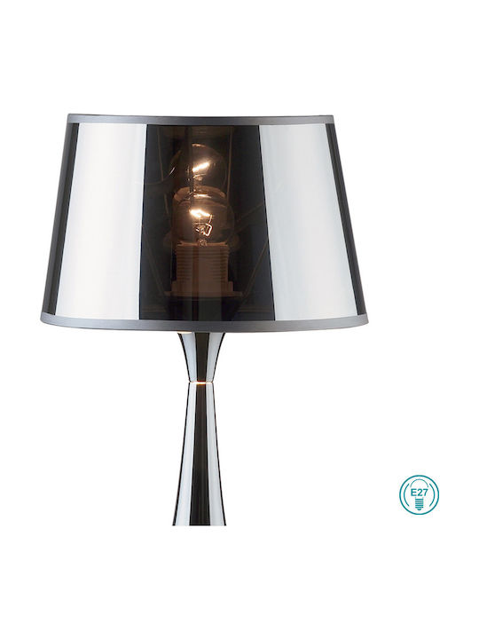 Ideal Lux Metal Table Lamp for Socket E27 with Silver Shade and Base