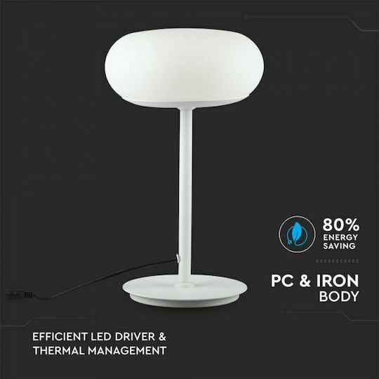 V-TAC Metal Table Lamp LED with White Shade and Base