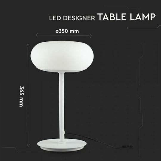 V-TAC Metal Table Lamp LED with White Shade and Base