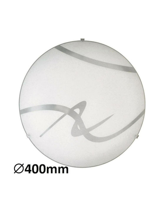 Rabalux Soley Κλασική Γυάλινη Πλαφονιέρα Οροφής με Ντουί E27 σε Λευκό χρώμα 41.5cm