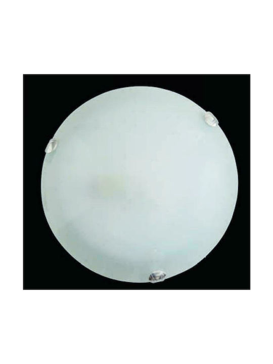 Aca Κλασική Μεταλλική Πλαφονιέρα Οροφής με Ντουί E27 σε Λευκό χρώμα 30cm