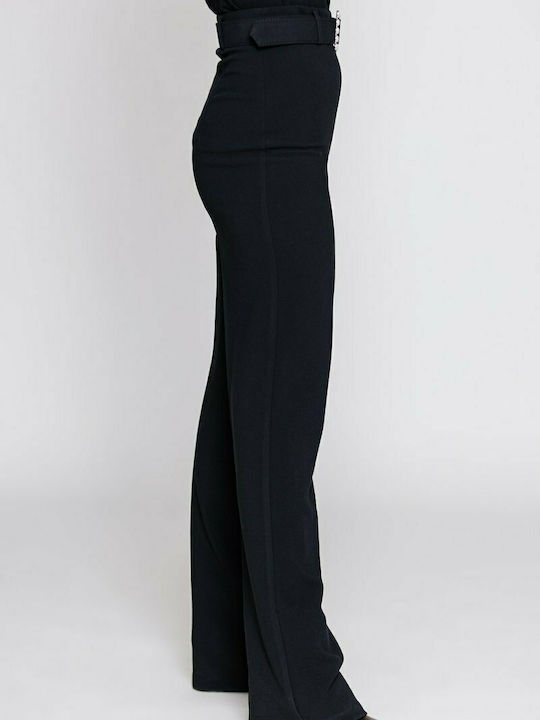 Twenty 29 Women's High-waisted Fabric Trousers in Regular Fit Black