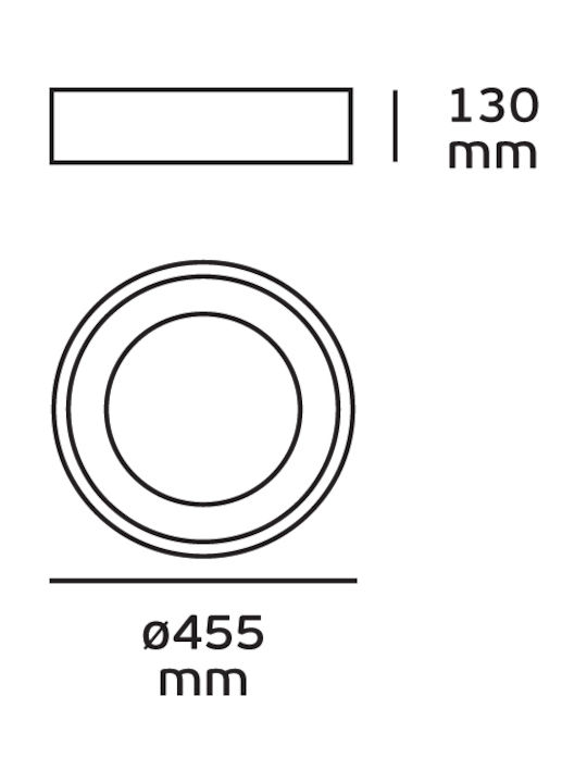VK Lighting Πλαφονιέρα Οροφής 45.5εκ. Λευκή με Ενσωματωμένο LED