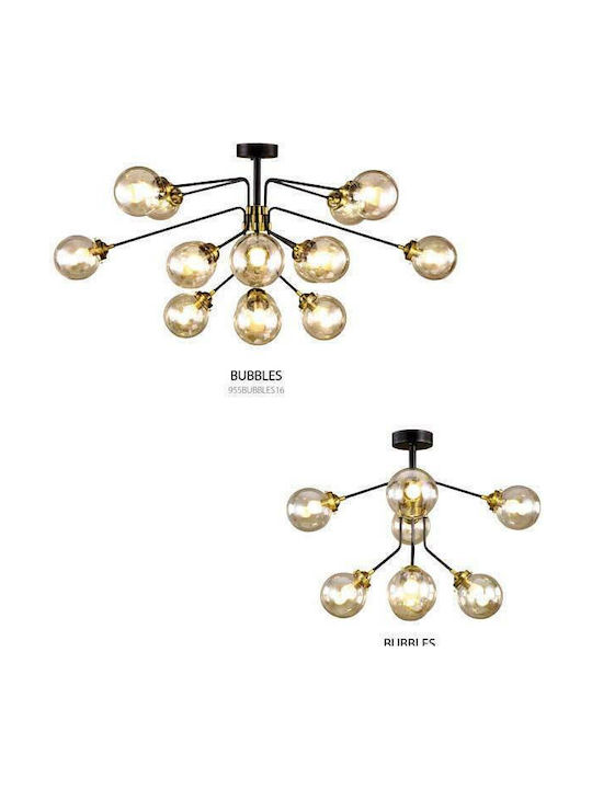 Elmark Bubbles Ceiling Mount Light 85cm Black with Socket E14