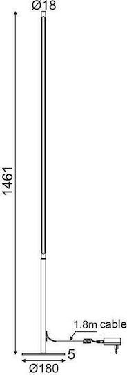 Aca Avenue LED Stehleuchte H146xB18cm. mit Warmweißem Licht 920lm Gold
