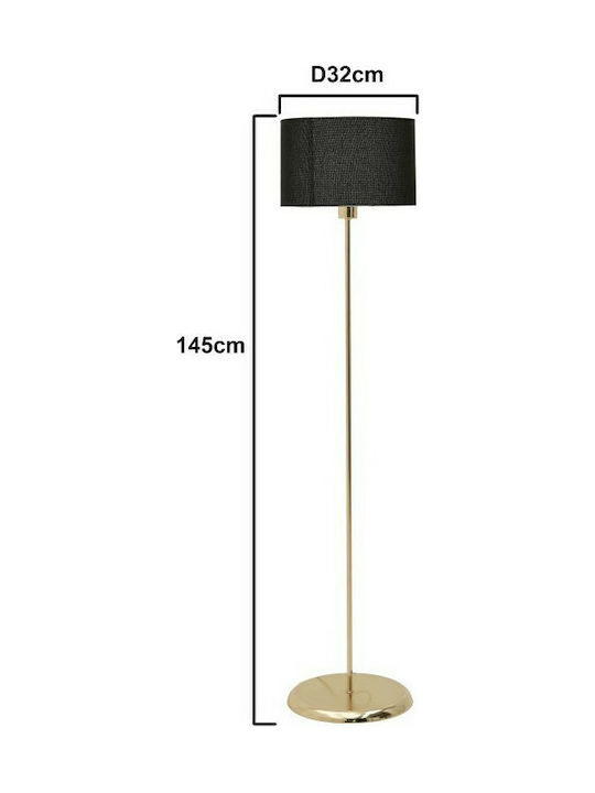 Click Stehlampe H145xB32cm. mit Fassung für Lampe E27 Gold