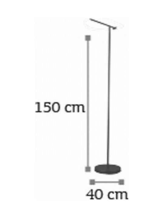 Inlight LED Floor Lamp H150xW40cm. with Warm White Light 1600lm Black