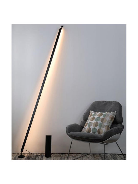 Zambelis Lights LED Φωτιστικό Δαπέδου Υ175xΜ11εκ. με Θερμό Λευκό Φως 1900lm Μαύρο