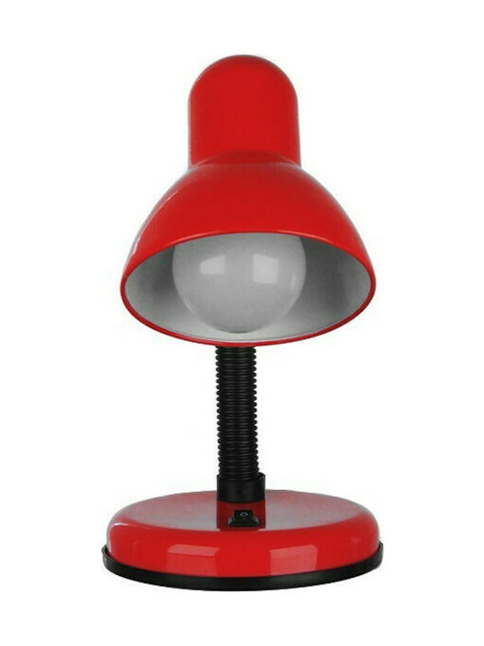 GloboStar Student Office Lamp with Flexible Arm for Socket E27 in Red Color