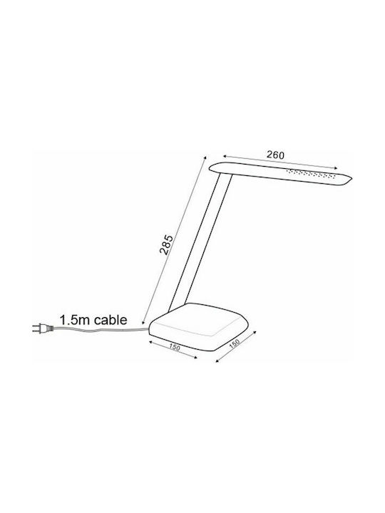 Aca Futur LED Office Lamp Foldable in Silver Color