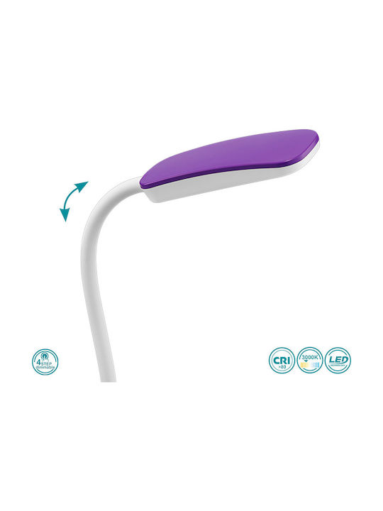 Trio Lighting Boa LED Office Lamp with Flexible Arm in Purple Color