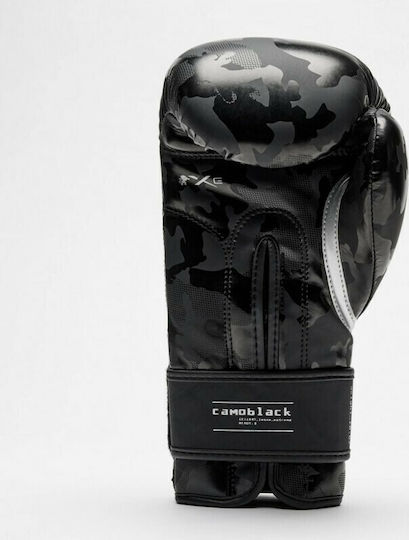 Leone Boxing Gloves made of Synthetic Leather for Match Black