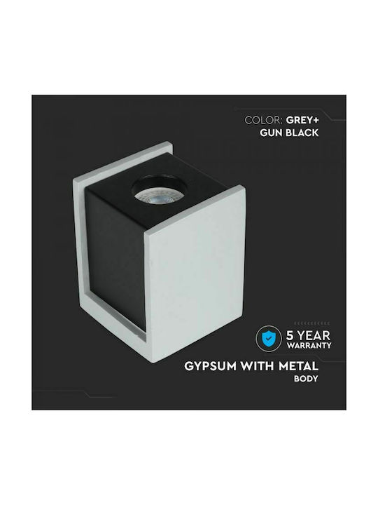 V-TAC VT-860 Μονό Σποτ με Ντουί GU10 σε Γκρι Χρώμα