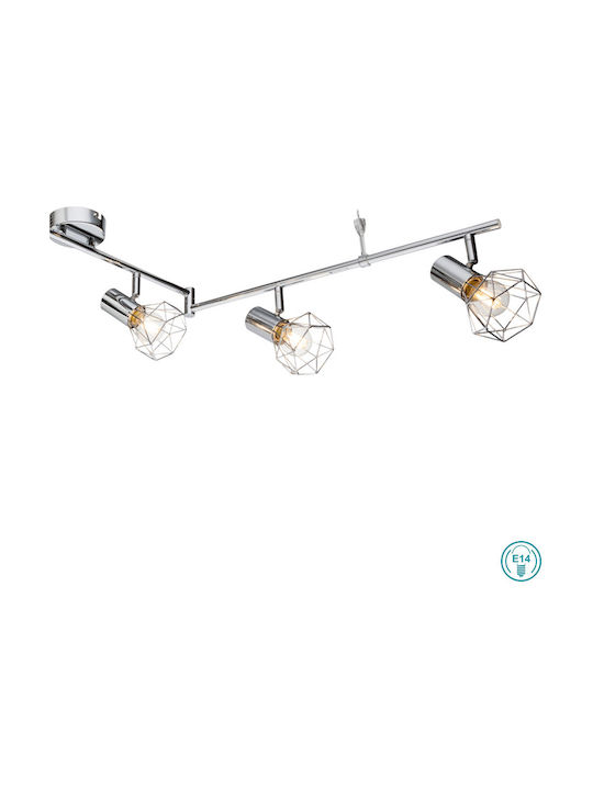 Globo Lighting Spot with 6 Lights and with Socket E14 in Silver Color