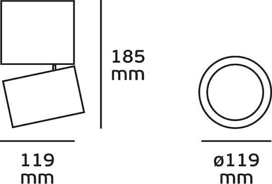 VK Lighting Μονό Σποτ με Ντουί AR111 σε Λευκό Χρώμα