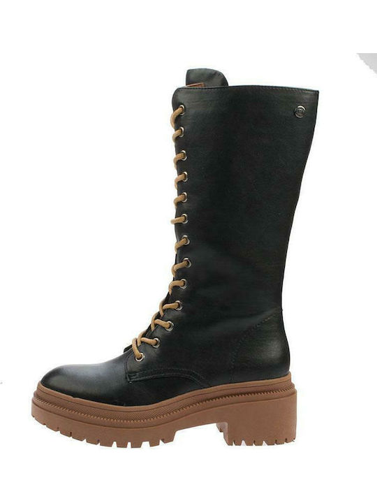 Γυναικείες Μπότες με Μεσαίο Τακούνι Black / Camel