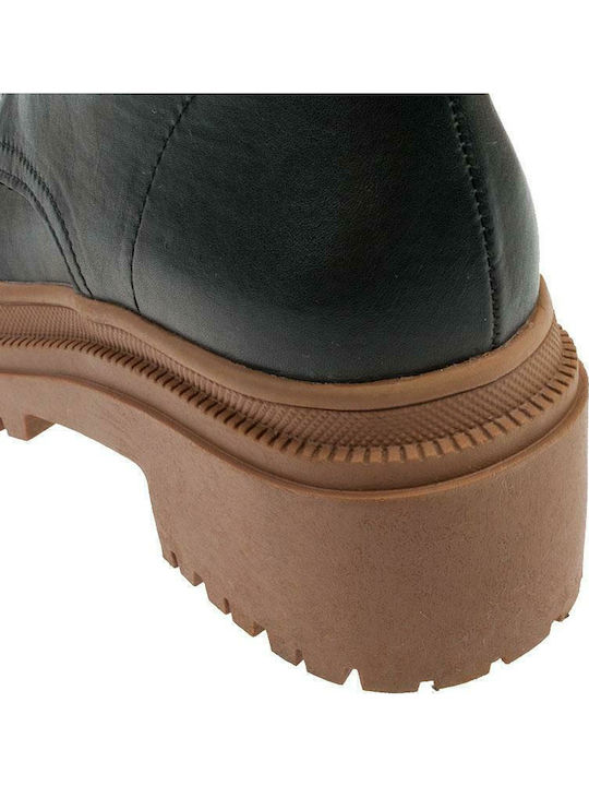 Γυναικείες Μπότες με Μεσαίο Τακούνι Black / Camel