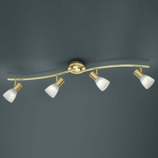 Trio Lighting Levisto Σποτ με 4 Φώτα και με Ντουί E14 σε Κίτρινο Χρώμα