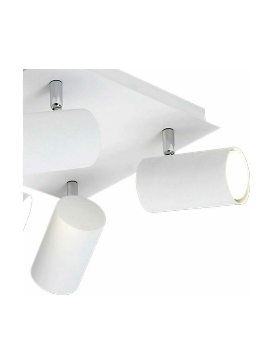 Trio Lighting Marley Spot with 4 Lights and with Socket GU10 in White Color