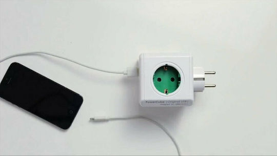 Allocacoc Original PowerCube 4 Positions with 2 USB-A
